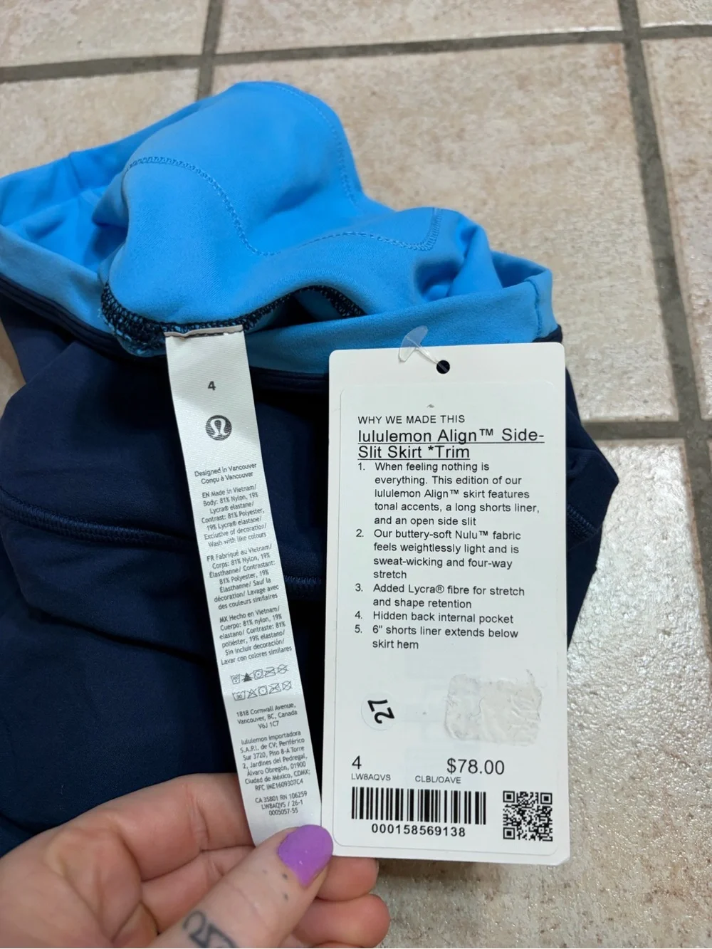 NWT Lululemon Align Super High-Rise Side-Slit Skirt *Trim Club Blue/Ocean Wave 4